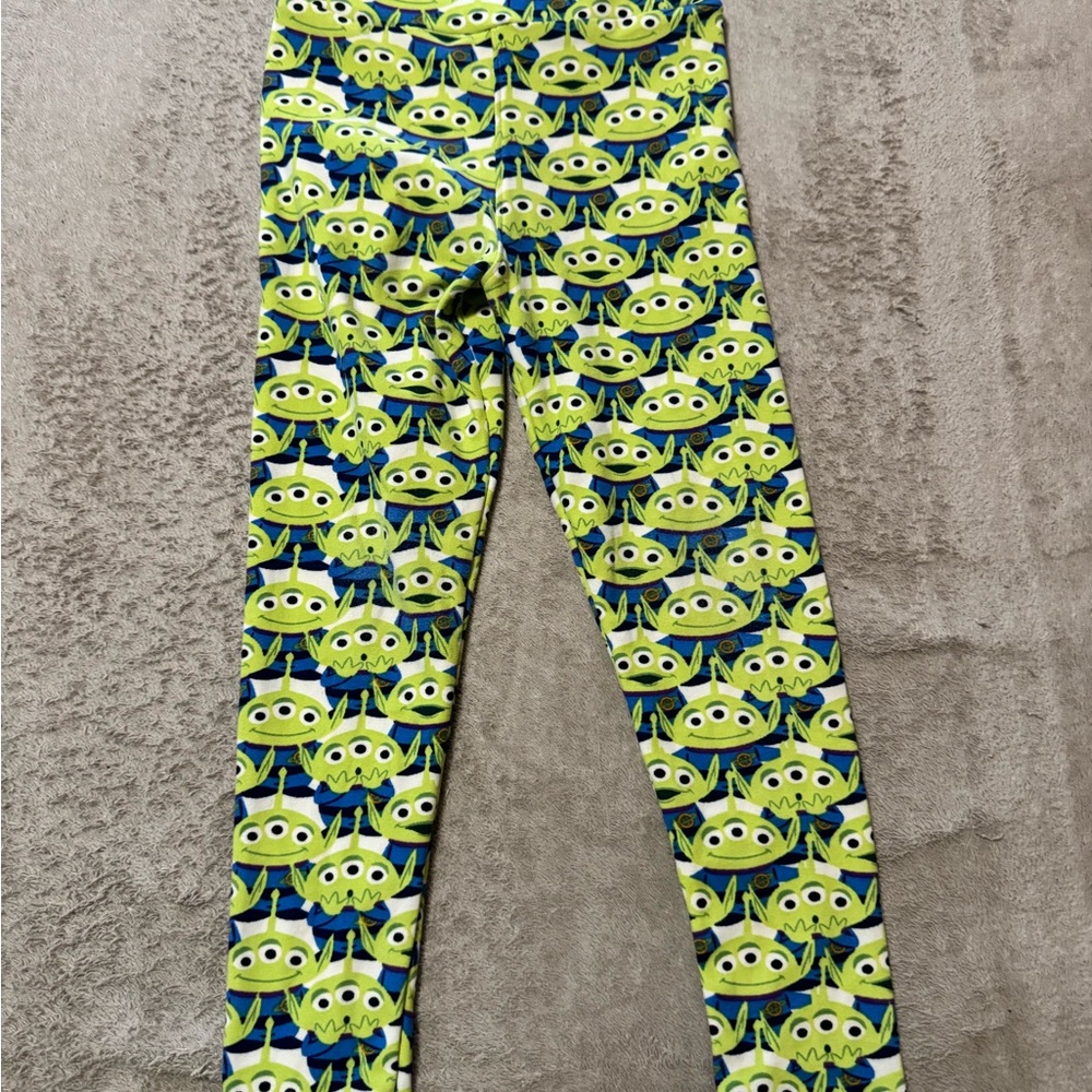 LuLaRoe Kids Leggings with Yellow and Blue Alien Design